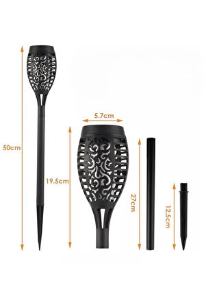 Solar Alev Efektli Bahçe Lambası