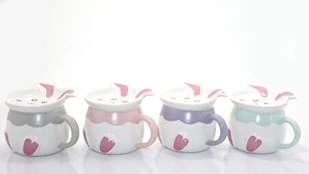 Tavşan Tasarımlı Porselen Kupa Bardak