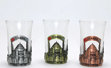 Tekli Metal Cam Bardaklı Shot Bardak