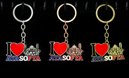 Metal Ayasofya Anahtarlık (I Love Ayasofya)
