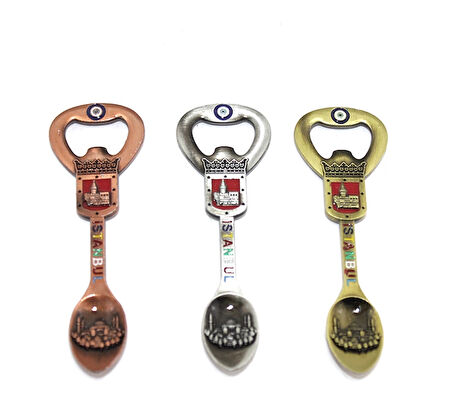 İstanbul Temalı Metal Magnet Ve Açacak Kaşık Tasarımlı