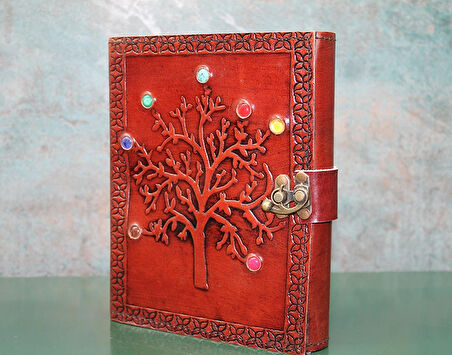 Taşlı Deri Defter Model 6