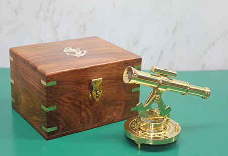 Ahşap Kutulu Pusulalı Dürbün