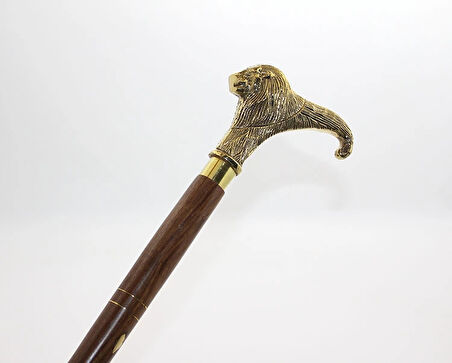 Pirinç Aslan Büstü Baston Model 1