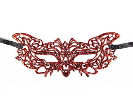 Kırmızı Dantel Masquerade Maskesi 9 No