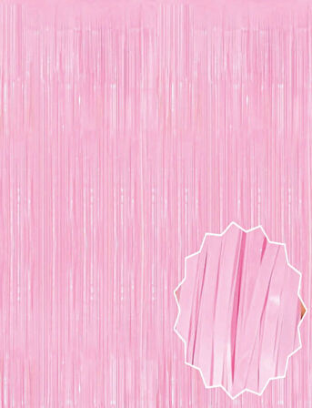 Soft Pembe Püsküllü Kapı Perdesi