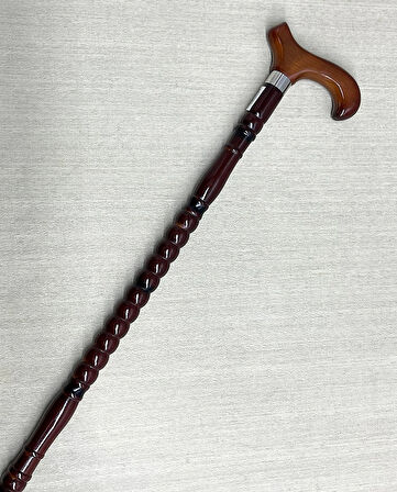 Rahat Tutuşlu Kahverengi Ahşap Baston