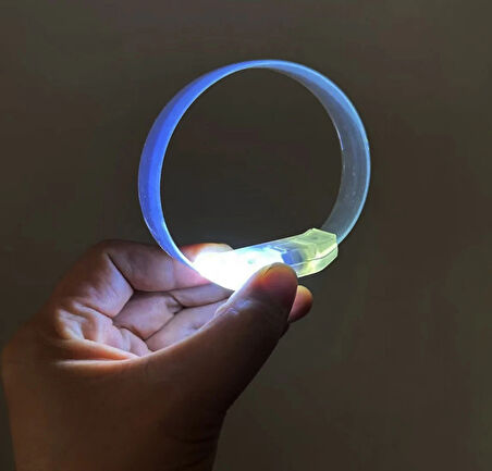 3 Modlu Pilli LED Işıklı Esnek Parti Bilekliği Beyaz