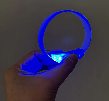 3 Modlu Pilli LED Işıklı Esnek Parti Bilekliği Mavi