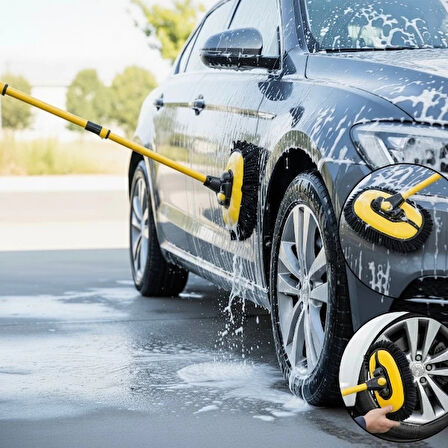 Teleskopik Saplı Kuru Islak Oto Yıkama Fırçası