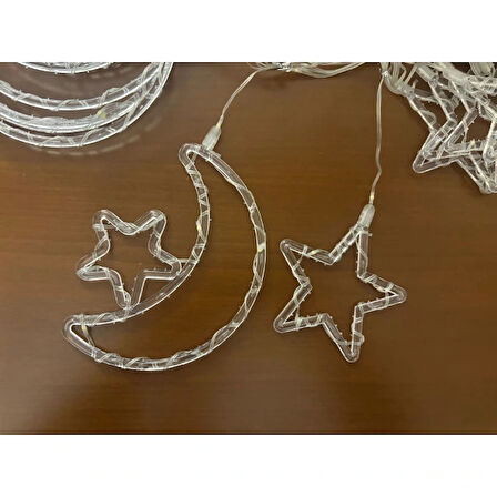 Ay Yıldız Perde Led 10 Saçaklı