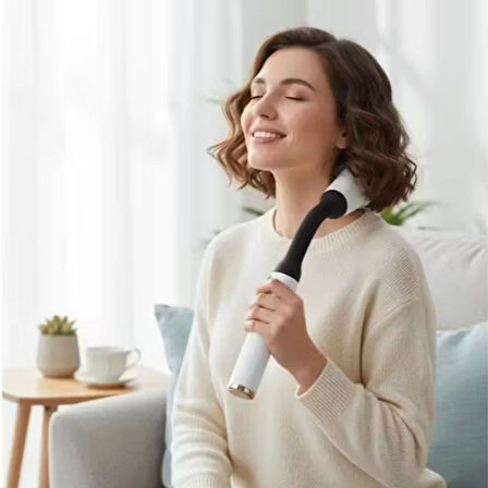 BUFFER® 4 Farklı Başlıklı Uzun Saplı Derin Doku Masaj Tabancası, Boyun, Omuz ve Sırt için Ergonomik Saplı Çoklu Masaj Modlu Taşınabilir Masaj Aleti