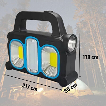 BUFFER®  Hurry Bolt Güneş Enerjili Taşınabilir Çalışma Lambası – Powerbank Özellikli