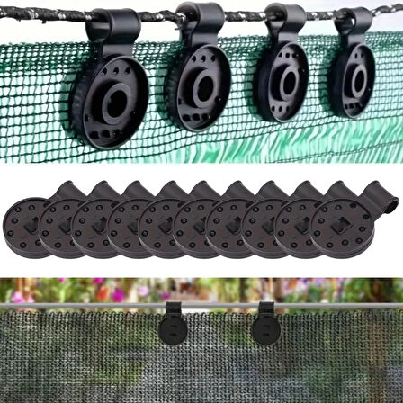 BUFFER® 10 Adet Güneşlik Filesi Sabitleme Klipsleri, Gölgelik Bezi ve Brandalar İçin Dayanıklı Plastik Kelepçe Kancaları