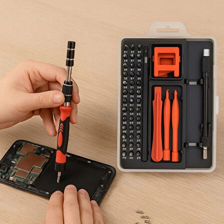 BUFFER® Çok Fonksiyonlu Manyetik Uçlu 52'si 1 Arada 42 Uçlu Saatçi Tornavida Seti