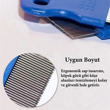 BUFFER® Evcil Hayvan Kedi Köpek Pire Tarağı ve Köpek Gözyaşı Lekesi Tarağı