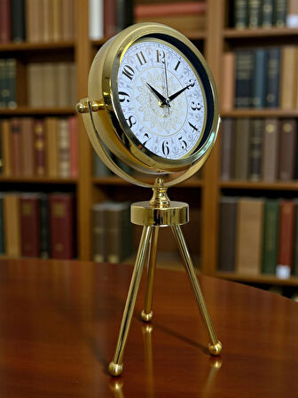 Zentime Gold Lüks Üç Ayaklı Masa Saati