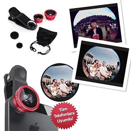 BUFFER® Balık Gözü Cep Telefonu Lensi (Tüm Modellere Uyumlu)