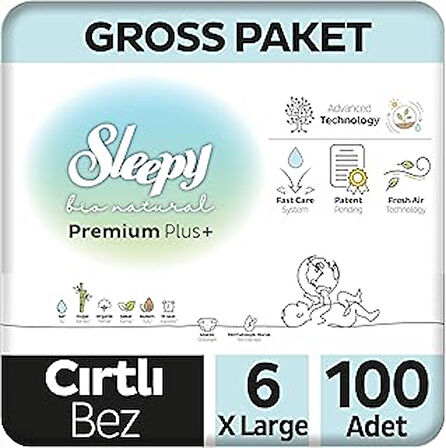 Bio Natural Gross Paket Bebek Bezi 6 Numara Xlarge 100 Adet