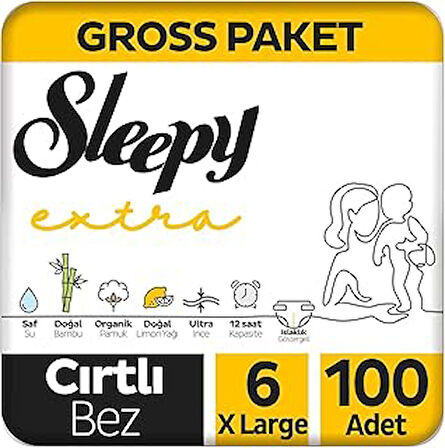 Extra Günlük Aktivite Gross Paket Bebek Bezi 6 Numara Xlarge 100 Adet