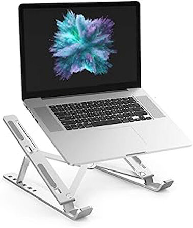 teknosepetim Macbook Laptop Bilgisayar Standı Notebook Özel Yükseltici Stand Tablet Tutucu Ayarlı Metal metal stand