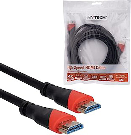 HY-HDM3 HDMI TO HDMI 3m Altın Uçlu 24K 1.4 Ver. 3D Kablosu