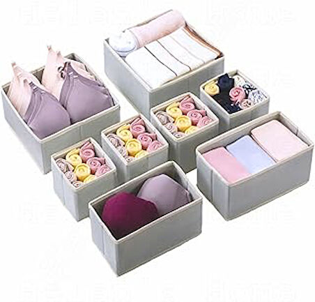 Helen's Home 8'li Çekmece Içi Düzenleyici Organizer Set Gri