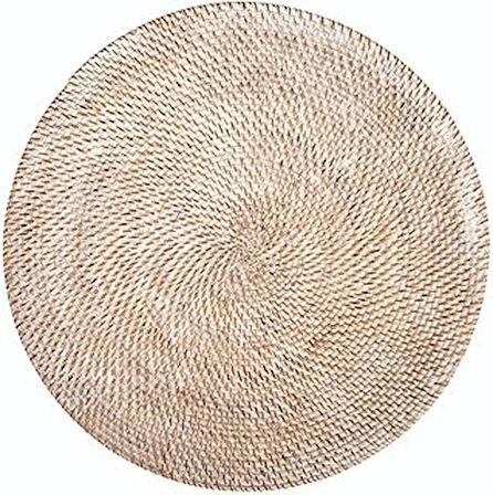 TISECO Set de table rond rotin Blanc