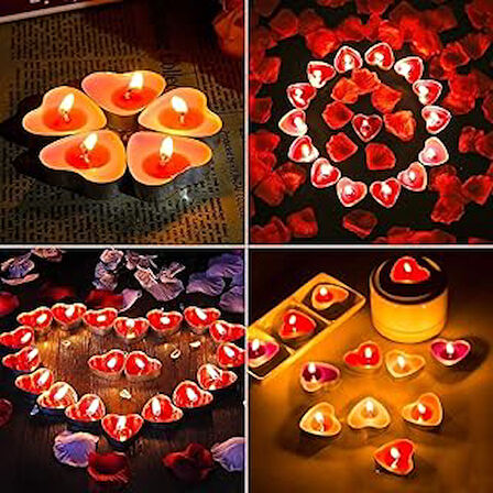 Kalpli Tea Light Mum 16 Adet Romantik Mum