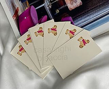 casalinghi Sevimli Ayıcıklı Not Kartı Panda E Ticaret Hediye Kartı Müşteri Memnuniyeti Cute Greeting Card 8x5 Cm 20 Adet