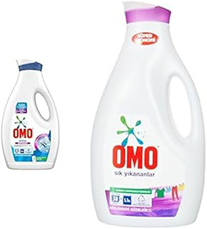 OMO Sıvı Active Cold Power Beyazlar ve Renkliler İçin Çamaşır Deterjanı 1690 ml ve OMO Sıvı Sık Yıkananlar Çamaşır Deterjanı, 2470 ml, 38 Yıkama