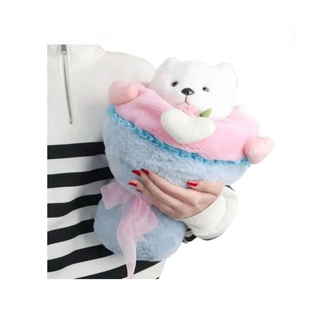 Sevgi Buketi Peluş Ayıcıklı Peluş Çiçek Buketi 40 cm