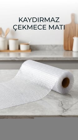 Şeffaf Kaydırmaz Dolap İçi Raf Örtüsü 45x300 cm Koruyucu PVC