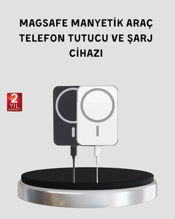MagSafe Uyumlu Kablosuz Powerbank – Güçlü Mıknatıs, Hızlı Şarj, Kompakt Tasarım