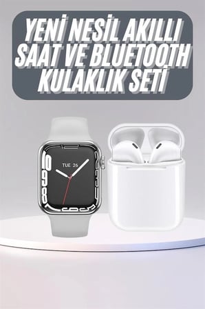 Akıllı Saat Kulaklık Hediyeli Uyku ve Sağlık Takibi Yapabilen Uzun Ömürlü