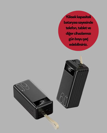 LED Ekranlı Çok Fonksiyonlu Taşınabilir Şarj Ünitesi Powerbank