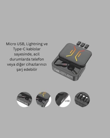 Kablosuz Bluetooth 5.0 Kulaklık – 300mAh Şarj Kutusu