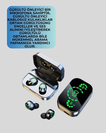 Gürültü Engelleyici Bluetooth Kulaklık – Akıllı Ekranlı, HiFi Ses Kalitesi