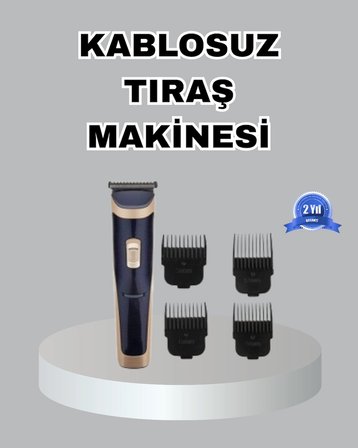 Çelik Bıçaklı Unisex Şarjlı Tıraş Makinesi – Sessiz Motor, Kablosuz ve Ayarlanabilir