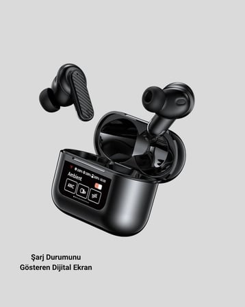 Bluetooth 5.3 ANC Kablosuz Kulaklık – Dokunmatik Kontrol, Dijital Ekran ve Uzun Pil Ömrü