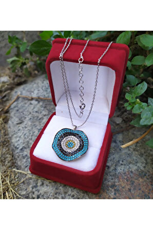 Modahilye 925 Ayar Gümüş Nazarlıklı Göz Tasarım Kolye