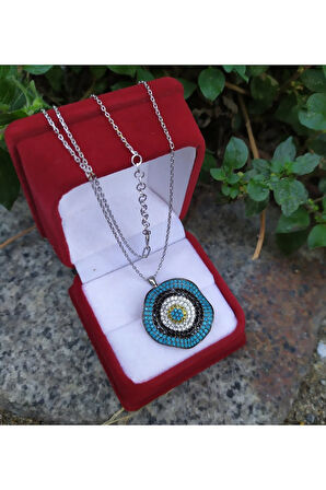 Modahilye 925 Ayar Gümüş Nazarlıklı Göz Tasarım Kolye