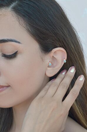 Çelik Halka Tragus Piercing Helix Kıkırdak Küpesi