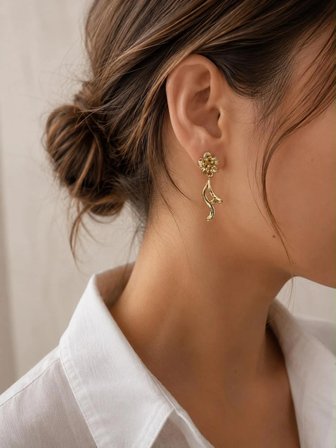 Xuping Jewelry Çiçekli küpe 