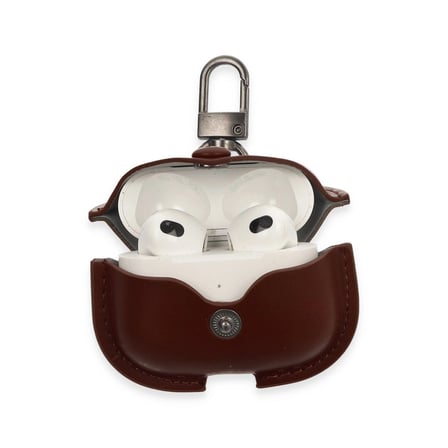 MEPA Najmaddin Airpods 3 (3.nesil) Çanta Deri Kılıf - Kahverengi Najmaddin