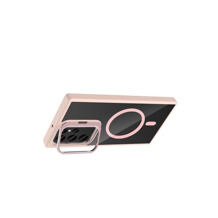 MEPA Najmaddin Joko Samsung Galaxy S24 Ultra Remim Lensli Magsafe Standlı Kapak - Pembe Najmaddin