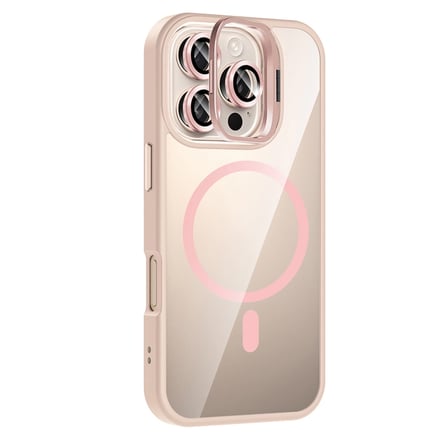MEPA Najmaddin Joko  İphone 16 Pro Max Remim Lensli Magsafe Standlı Kapak - Pembe Najmaddin