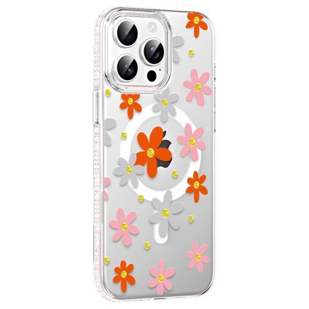 MEPA Najmaddin Joko  İphone 14 Pro Max Floral Magsafe Kapak - Turuncu Najmaddin
