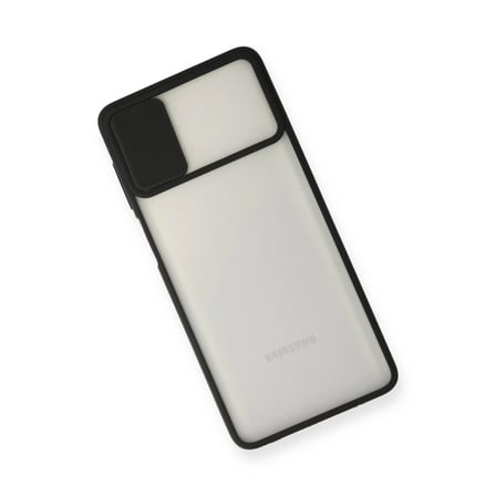 MEPA Najmaddin Samsung Galaxy M51 Kılıf Palm Buzlu Kamera Sürgülü Silikon - Siyah Najmaddin