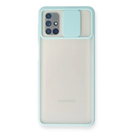 MEPA Najmaddin Samsung Galaxy M51 Kılıf Palm Buzlu Kamera Sürgülü Silikon - Turkuaz Najmaddin